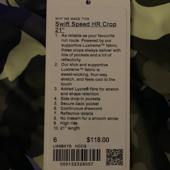 Lululemon swift speed hr crop 21” - Picture 7 of 8